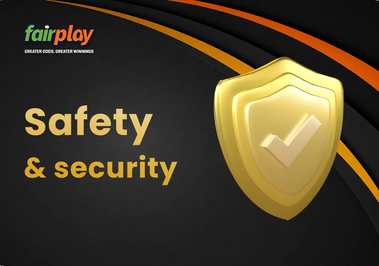 Security shield symbol representing safe transactions and player data protection on Fairplay.
